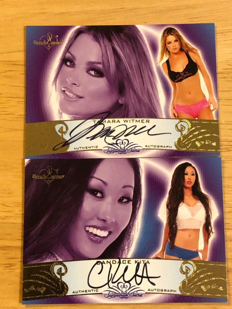 Two Autographed, Cards; T Witmer, C Kita, , Benchwarmer,  cards, gold leaf