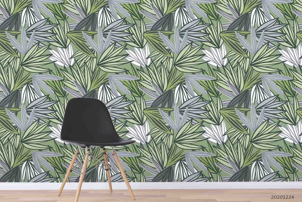 3D Plants Leaves Graffiti Pattern Wall Murals Wallpaper Murals Wall Sticker 3