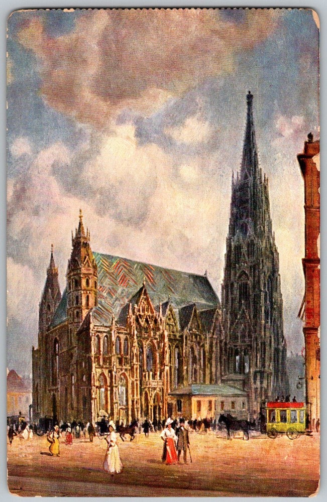 Antique Postcard Stephanskirche St Stephen's Vienna, Austria 1910s
