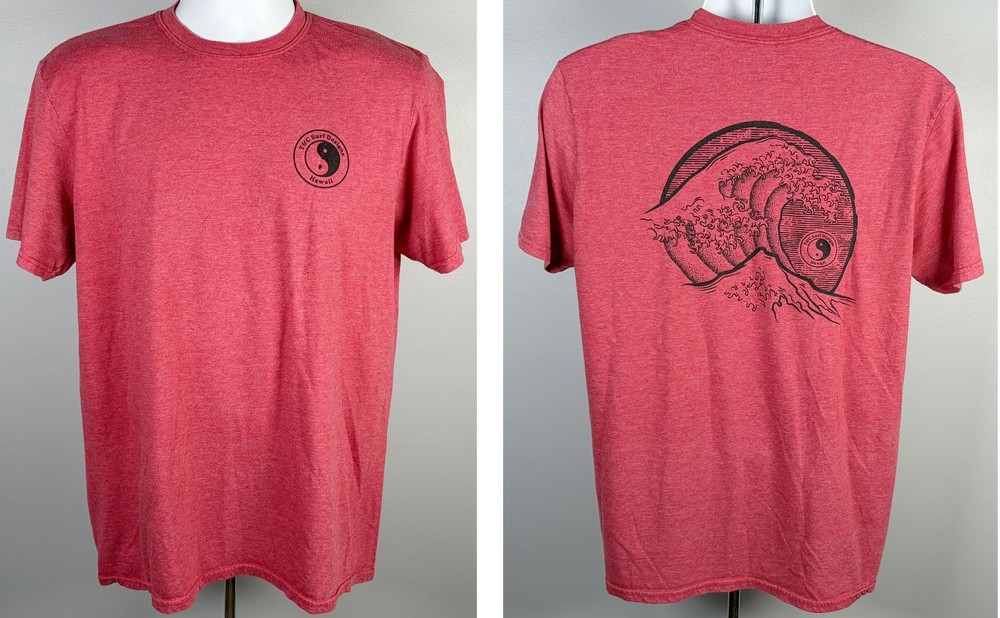 T & C Surf Designs Aloha Hawaii Wave Logo T Shirt Mens Large Red