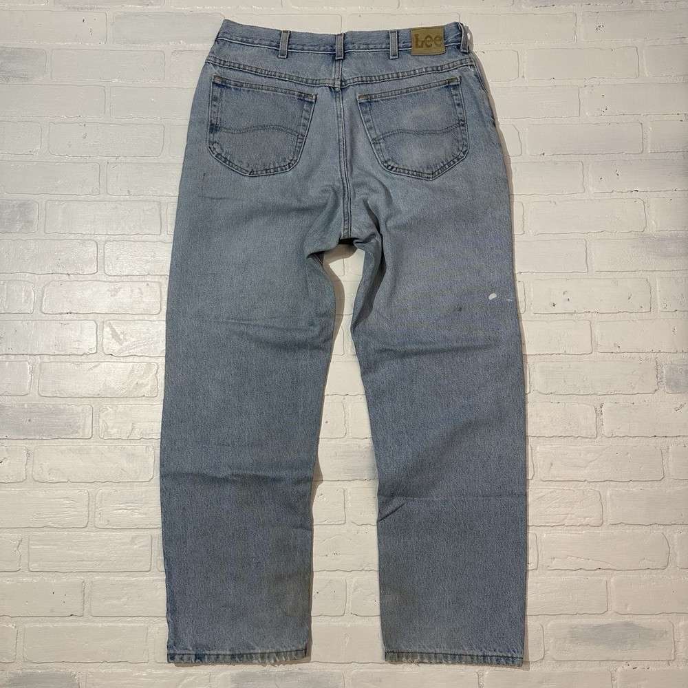 Vintage 80s Lee USA Made Distressed Blue Denim Jeans 36x30