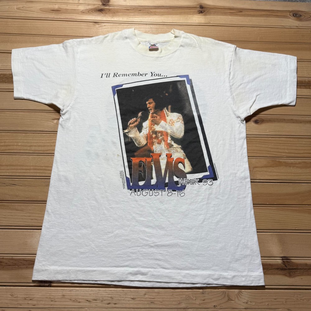 Vintage 1993 Elvis Presley Week Graceland Memorial Graphic Shirt USA Made Large