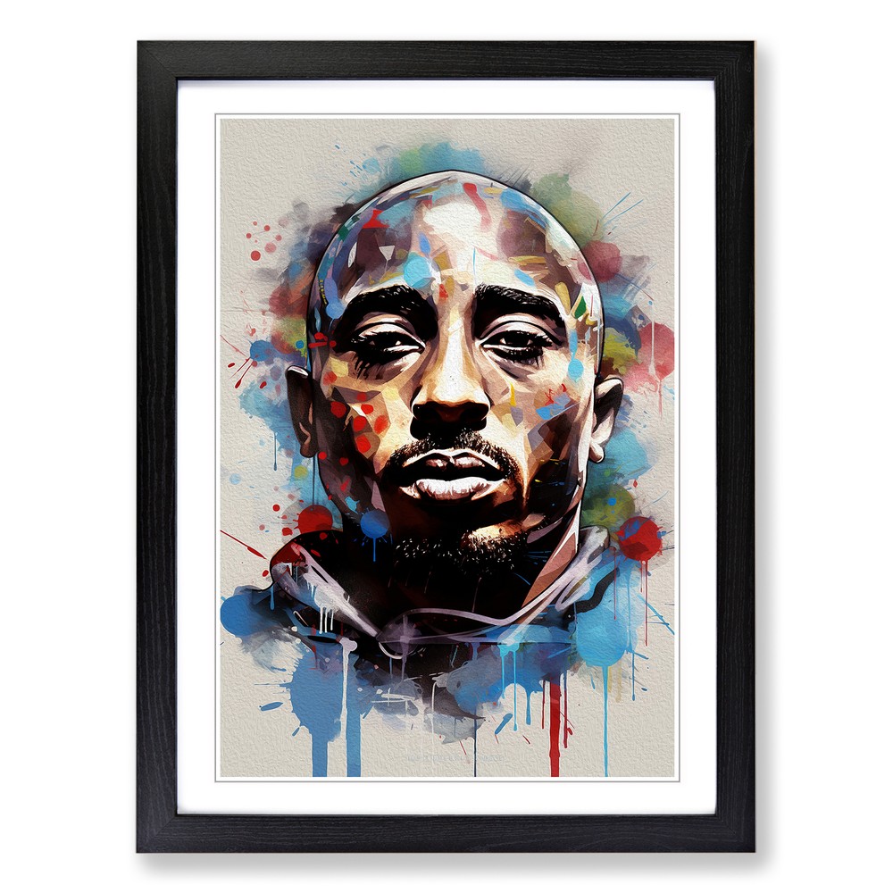 Tupac Shakur Constructivism Wall Art Print Framed Canvas Picture Poster Decor