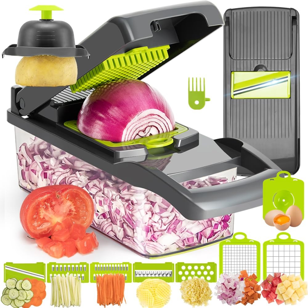 12-in-1 Multifunctional Vegetable Chopper with Container for Slicing Dicing and Cutting
