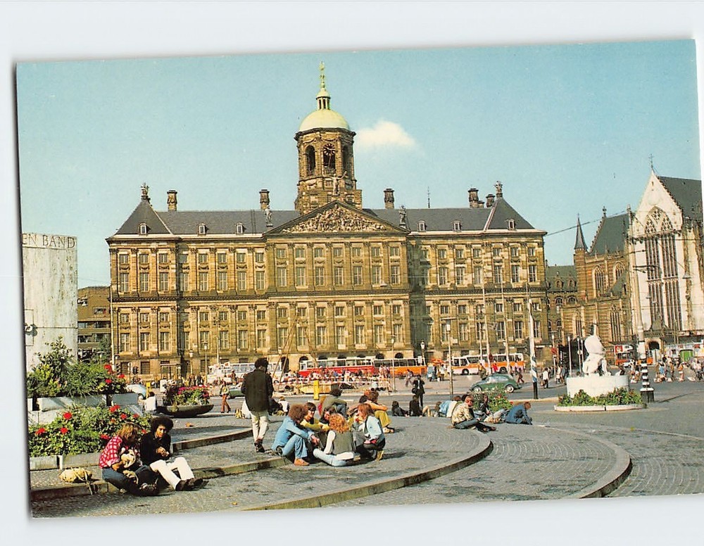 Postcard The Royal Palace Dominating The Dam Square Amsterdam Netherlands