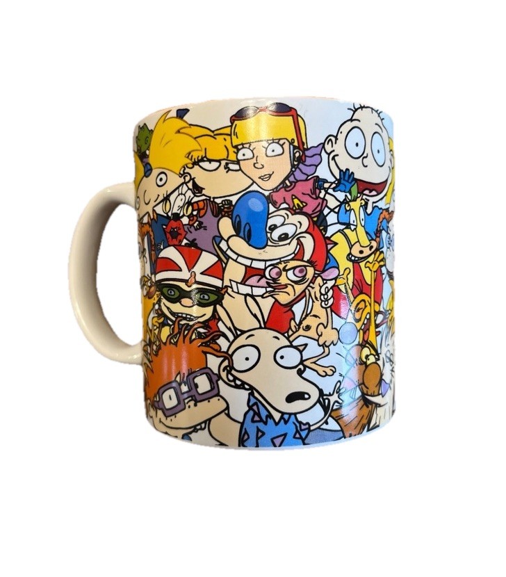 Nickelodeon  90s Cartoon Allover Coffee Mug 20 Oz Ceramic Hey Arnold Nickelodeon
