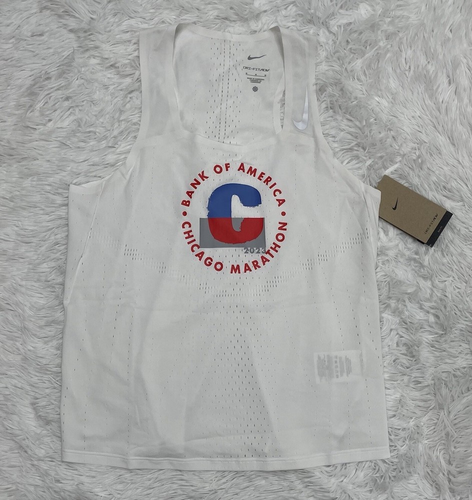 Nike Dri Fit ADV Sz Medium Chicago Marathon AeroSwift Singlet Tank Shirt FD2709