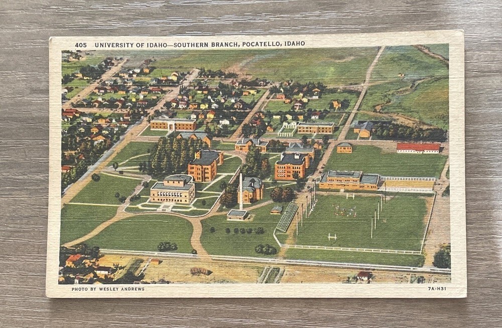 University Of Idaho Southern Branch Pocatello ID Linen Postcard