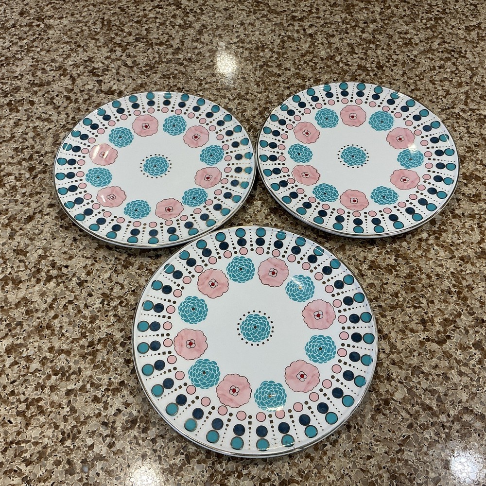 Set Of 3 Anthropologie Didion Sesset 8.25” Salad  Dessert Lunch Plates