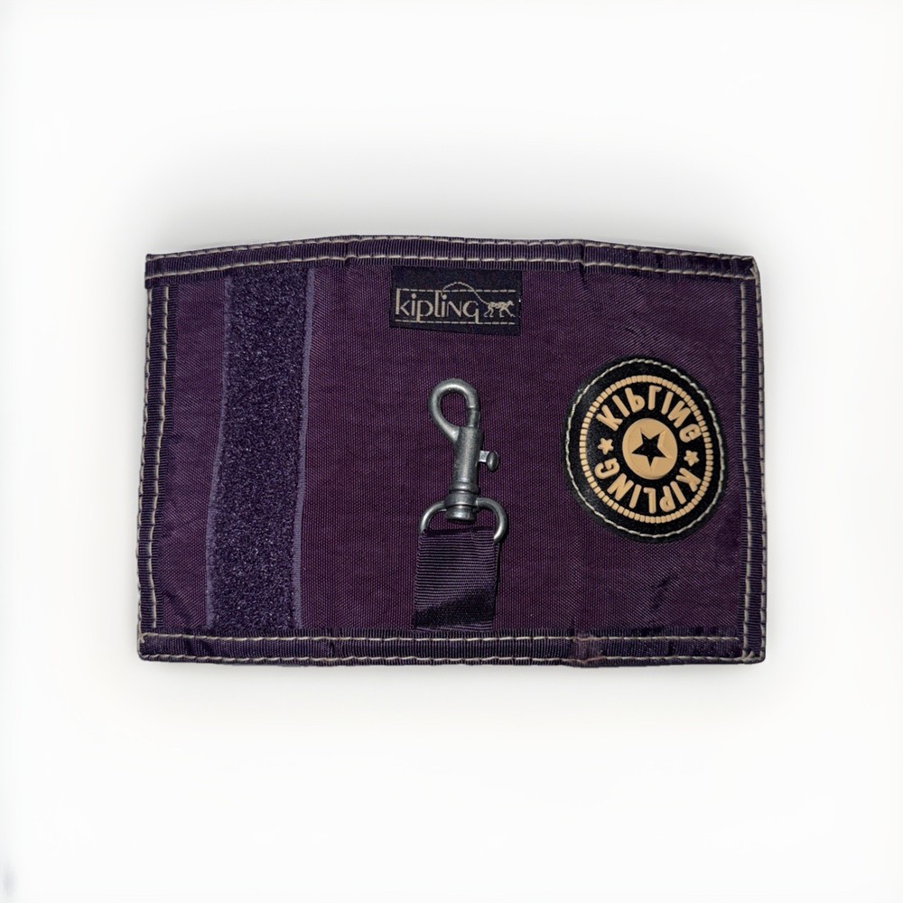 Kipling Wallet Purple With Key Organizer + Wallet Chain Hook Y2K Rare