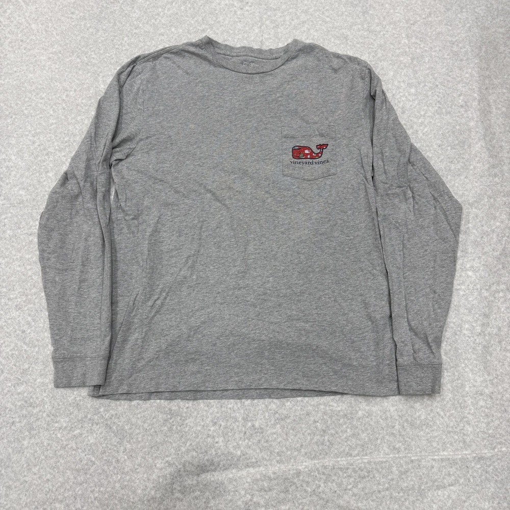 MENS VINEYARD VINES CHRISTMAS WHALE NOVELTY LONG SLEEVE T SHIRT PREPPY CASUAL M