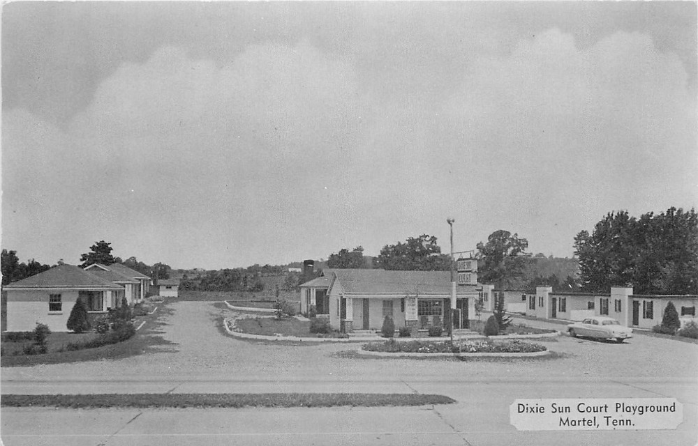 1950s Martel Tennessee Knoxville Dixie Sun Court Playground Postcard 26-4855