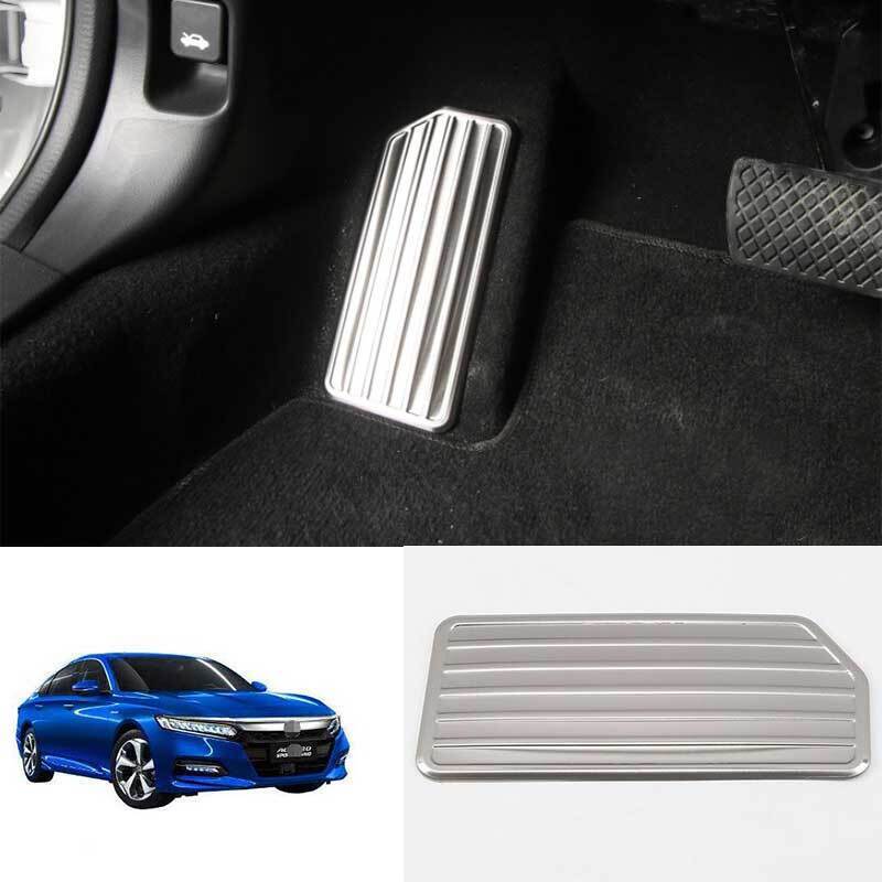 Silver Steel For Honda Accord 10Th 2018-2022 Inner Footrest Pad Pedal Cover Trim