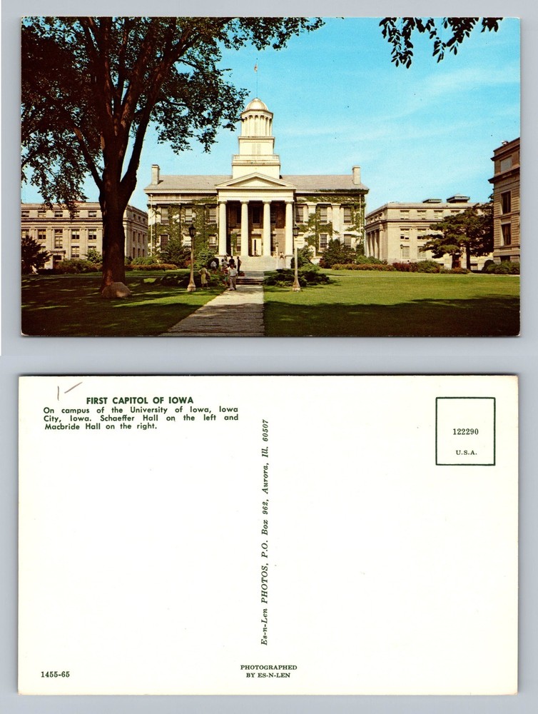 Iowa City, IA-Iowa, Old Capitol Building Campus View PC Vintage Postcard