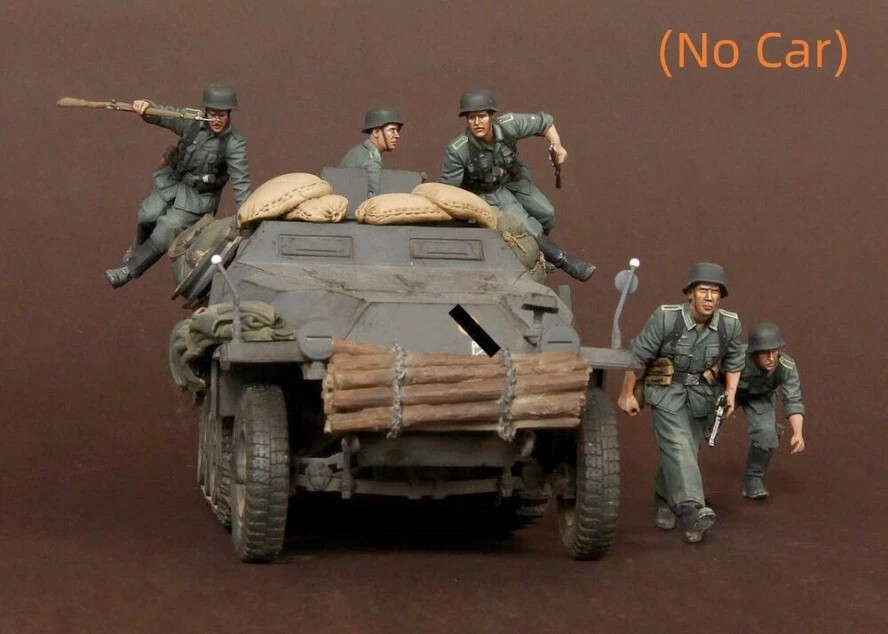 1/35 resin figures model German soldiers 5 man in WW II unpainted unassembled