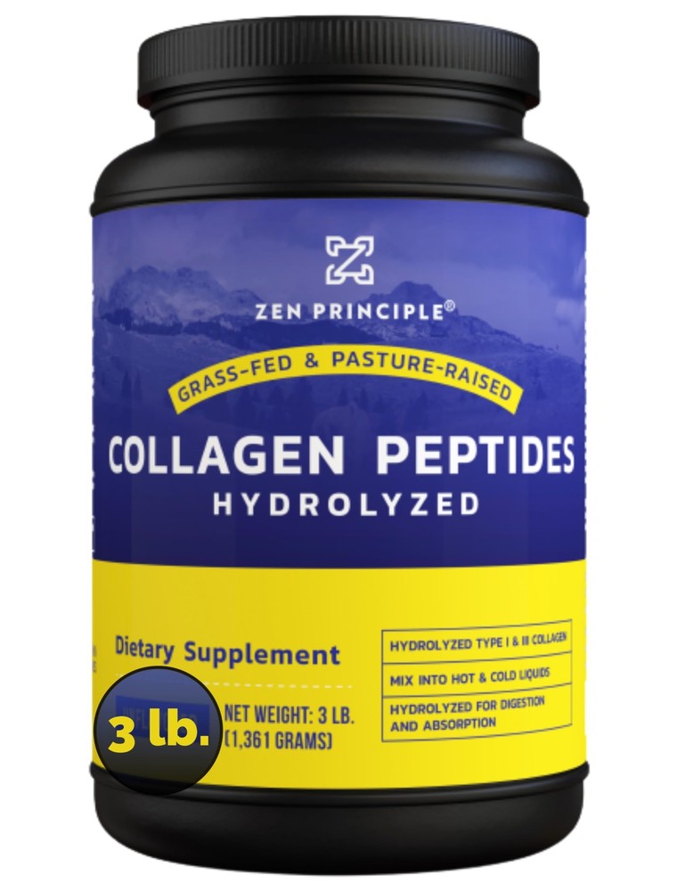 Grass-Fed Collagen Peptides 3 lb. Custom Anti-Aging Hydrolyzed Protein Powder...