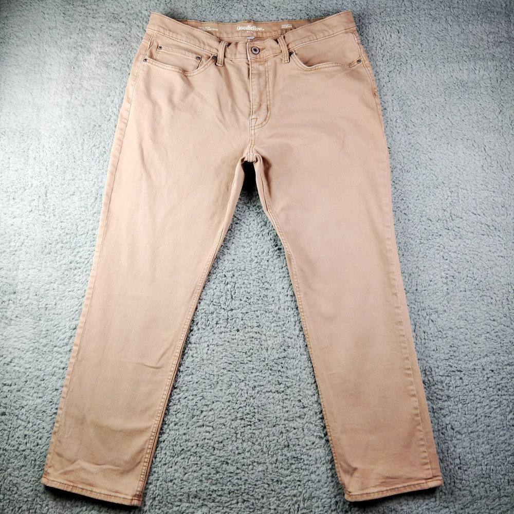 Goodfellow Co Mens Slim Fit Stretch Flex Jeans 36x30 Dust Brown Tan Denim