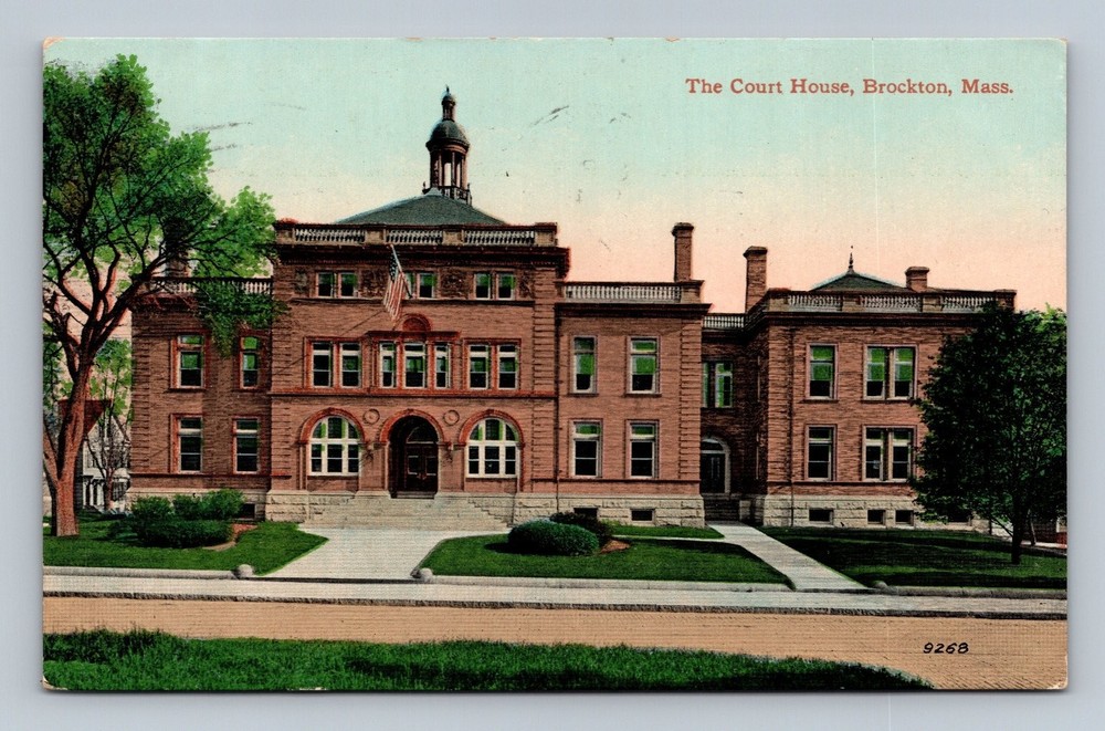 Vintage Brockton MA Court House Postcard