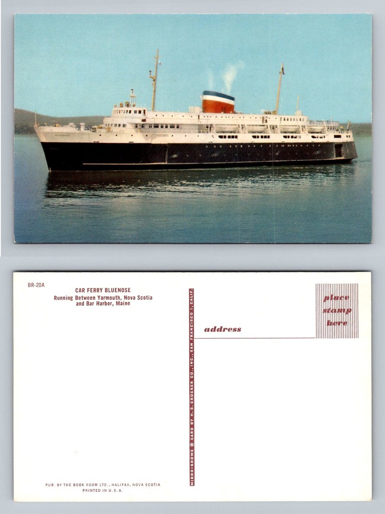 Yarmouth, NS-Nova Scotia, Car Ferry Bluenose Bar Harbor Route Vintage Postcard