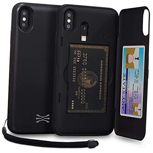 Slim Black CX PRO Case for iPhone Xs Max with Card Holder Protection