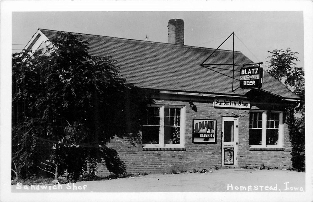 1950s  Homestead Iowa Sandwich Shop occupation RPPC Postcard 26-972