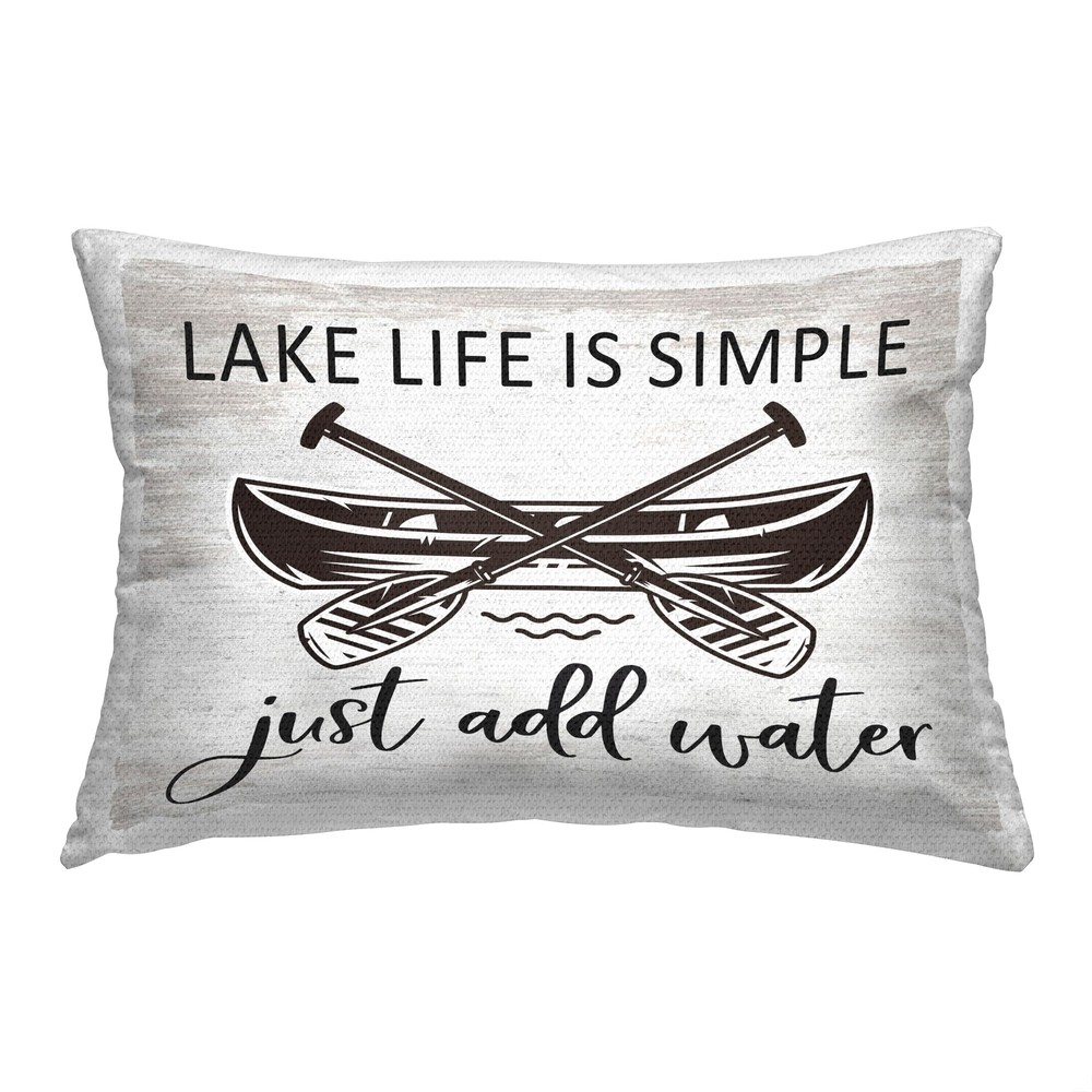 Just Add Water Outdoor Black Printed Pillow 14x20 Ideal for Patio Decor