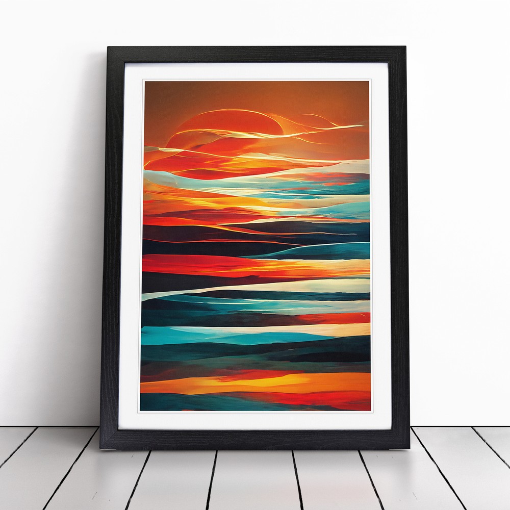 Sunset In Abstract No.6 Wall Art Print Framed Canvas Picture Poster Decor