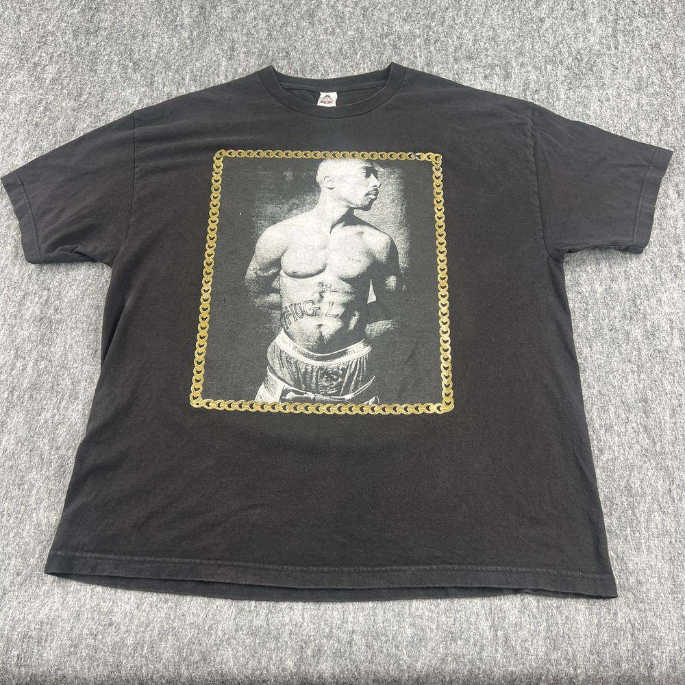 Thug Life Shirt Mens 2XL Black Alstyle Boxer Photo Rap Hip Hop Graphic Tee