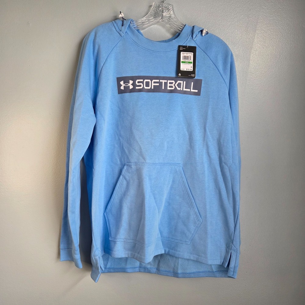 Under Armour Softball Fleece Hoodie Women's size L Blue  Long Sleeve