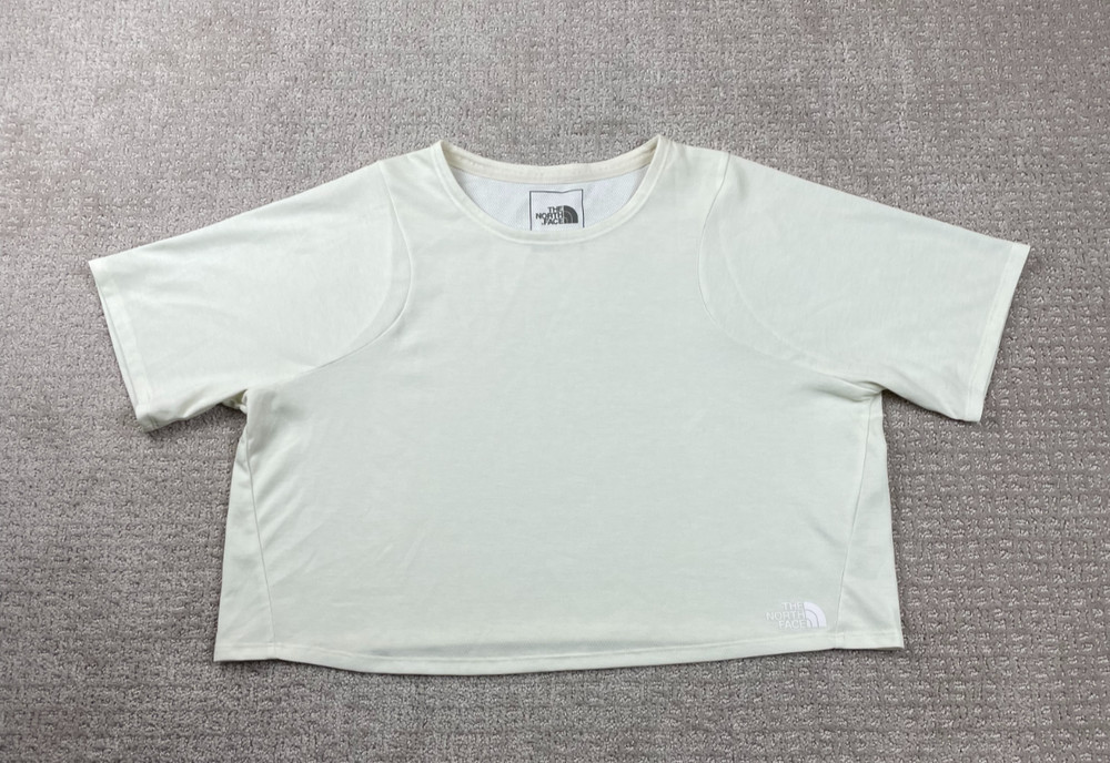 The North Face Shirt Womens L Boxy Cropped Short Sleeve Activewear Outdoors Gorp