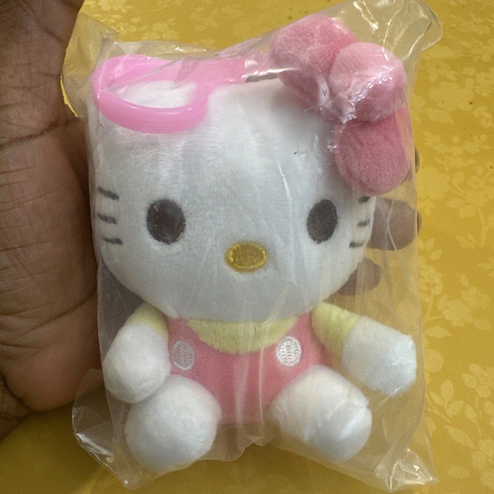 Hello Kitty Plush Keychain – Pink Dress Clip-On Charm