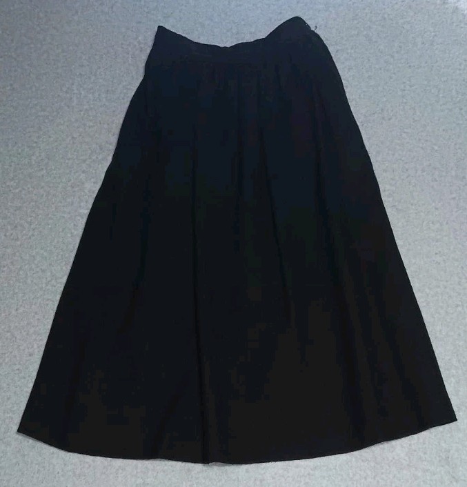 Vintage Evan Picone 100% Pure Wool Pleated Maxi Skirt Womens Size 12 Black...