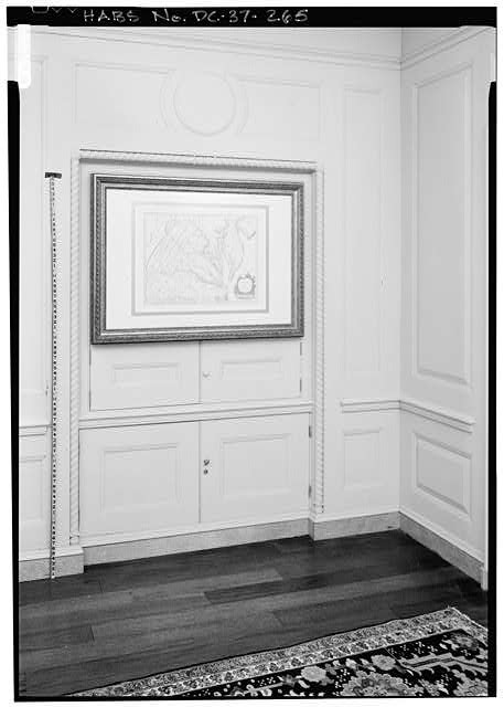 Photo:Washington DC White House Map Room 1930s Map Cabinet Detail Interior