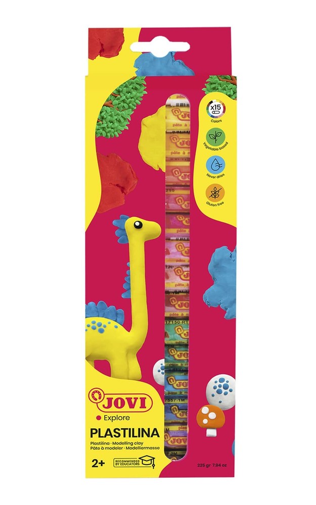 Jovi Plastiline, Easy mouldable Modelling Clay for Children Aged 2 and up, 15 Co