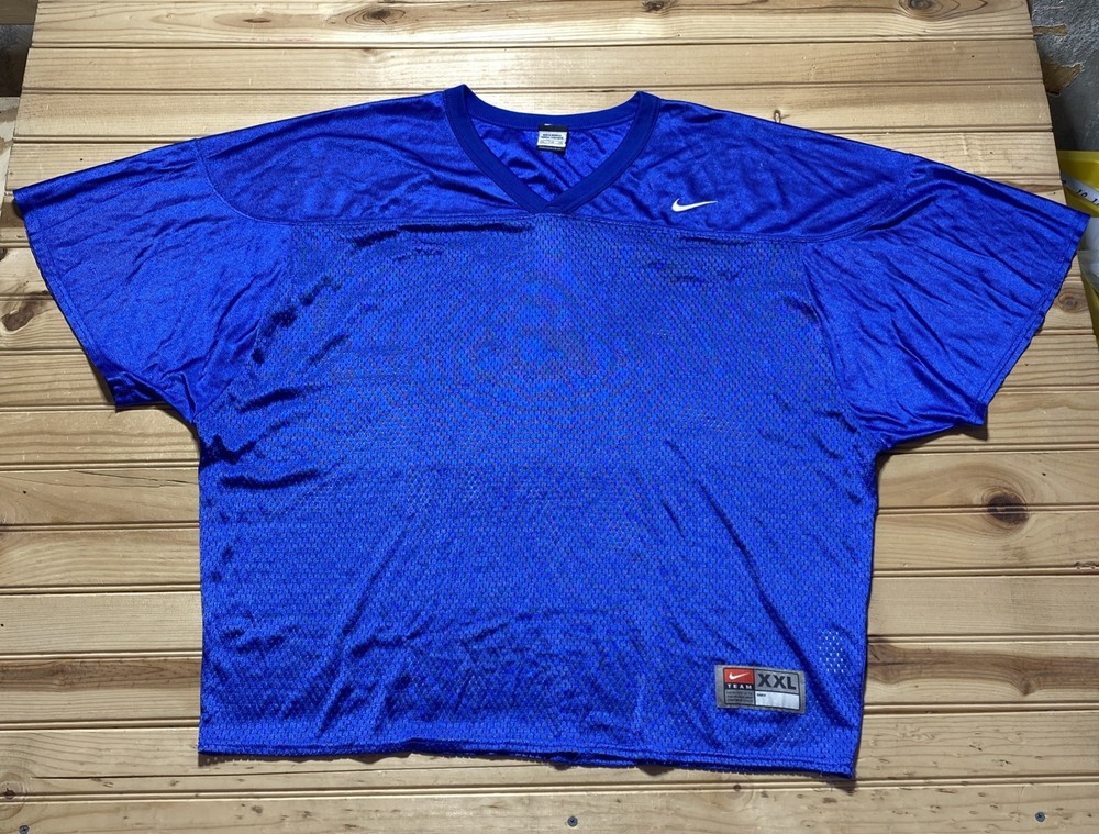 Vintage Nike Team NFL Football Warmup Pullover Blue Mesh  Jersey Size 2XL