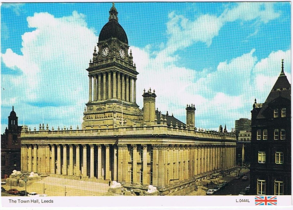 United Kingdom UK Postcard Leeds Town Halls