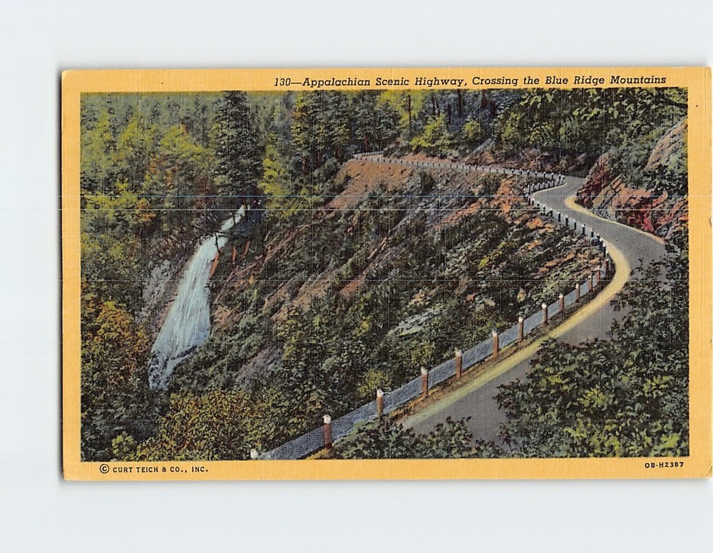 Postcard Appalachian Scenic Highway Crossing the Blue Ridge Mountains USA