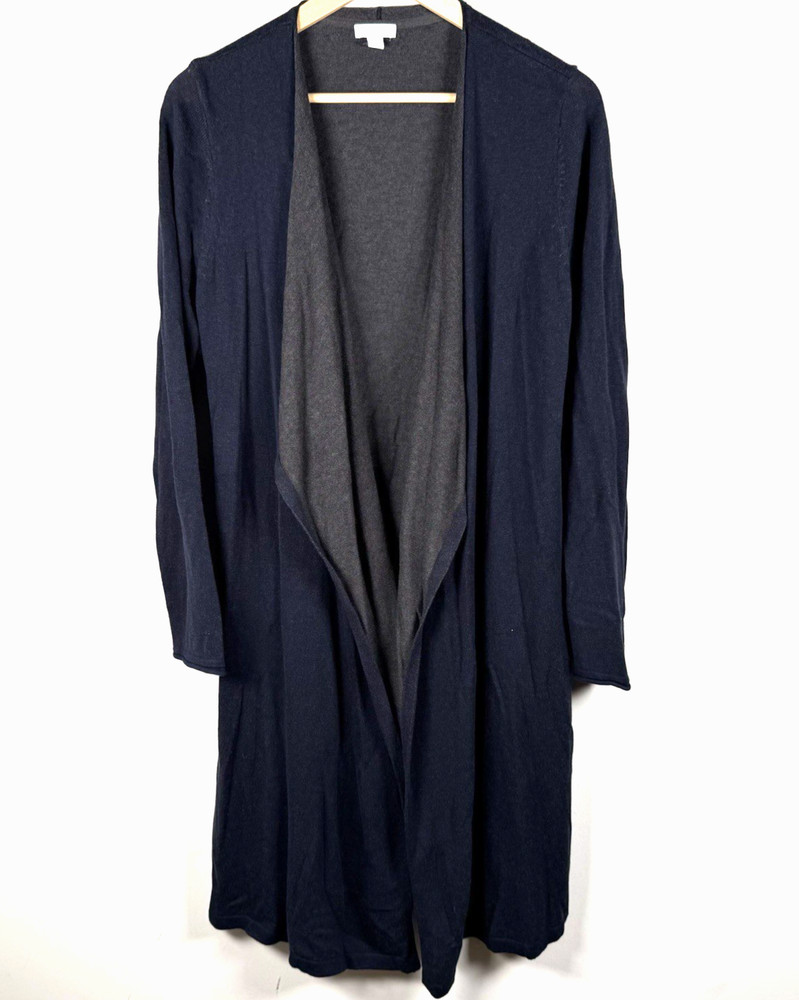 J. Jill Women's Longline Open Front Cardigan Sweater Size S Navy Blue