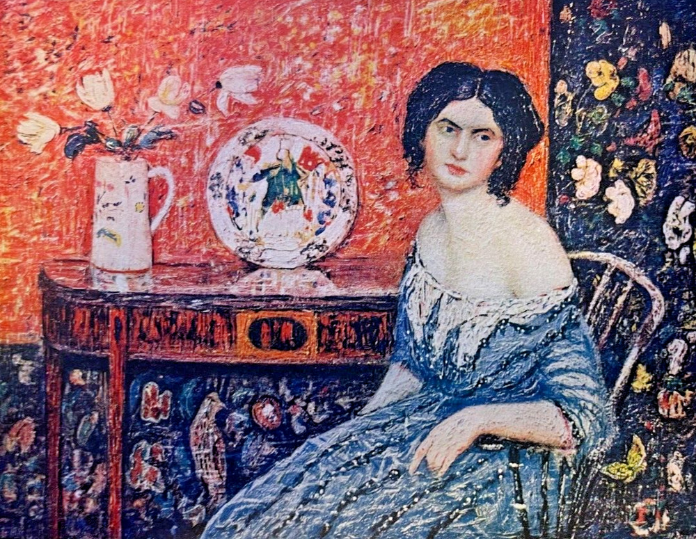 1912 Vintage Magazine Illustration The White Rose by Henry Golden Dearth
