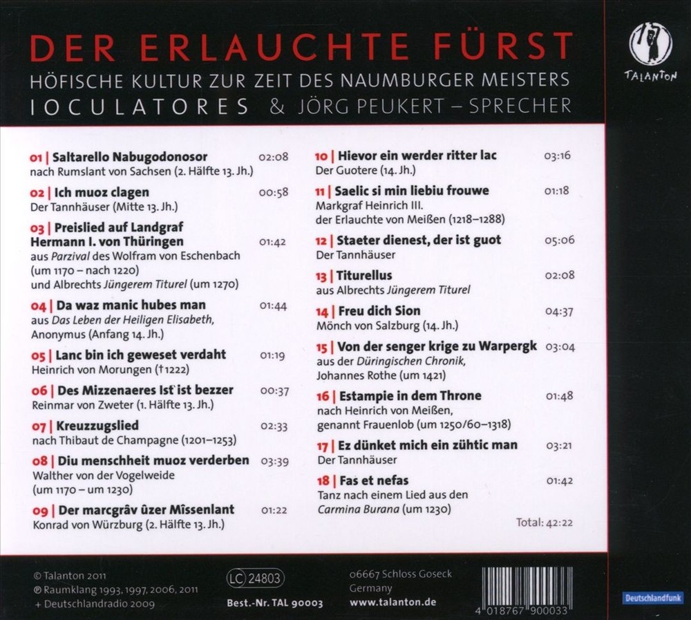 Ioculatores/Jörg Peukert Erlauchte Fürst: Höfische Kultur Des Naumburger Meister