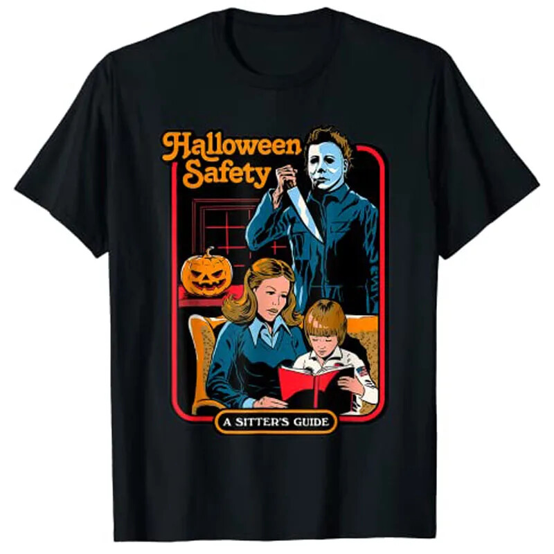 Halloween Safety Family Guide TShirt Woman Men Casual Fashion Tops Harajuku Grap