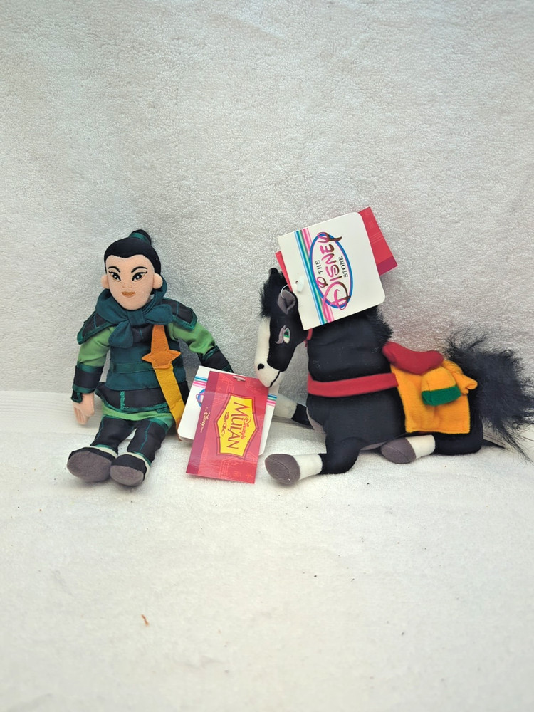 Vtg Disney Store Exclusive Mulan Plushie Characters New w Tags (Retired)