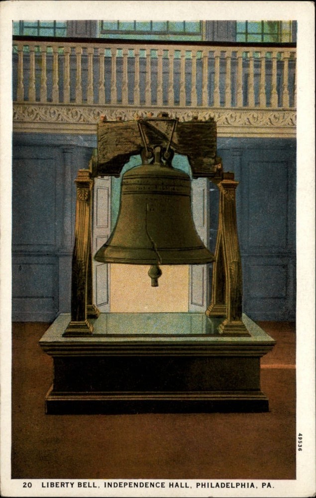 Liberty Bell Independence Hall Philadelphia Pennsylvania ~ unused 1920s postcard