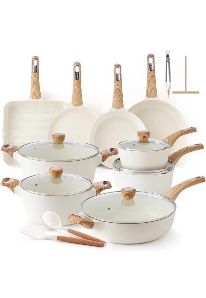 SENSARTE Non-Toxic Ceramic Cookware Set – Healthy Non-Stick Pots & Pans