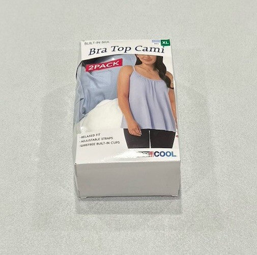 32 Degrees Cool Women's 2-Pack Light Support Bra Top Cami in LT Blue and White Size XL  