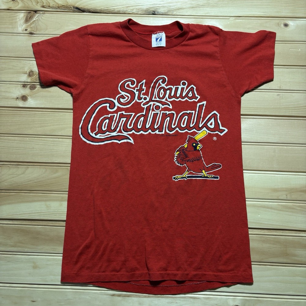 Vintage 80s St Louis Cardinals MLB 1988 Throwback Logo Single Stitch Shirt - S