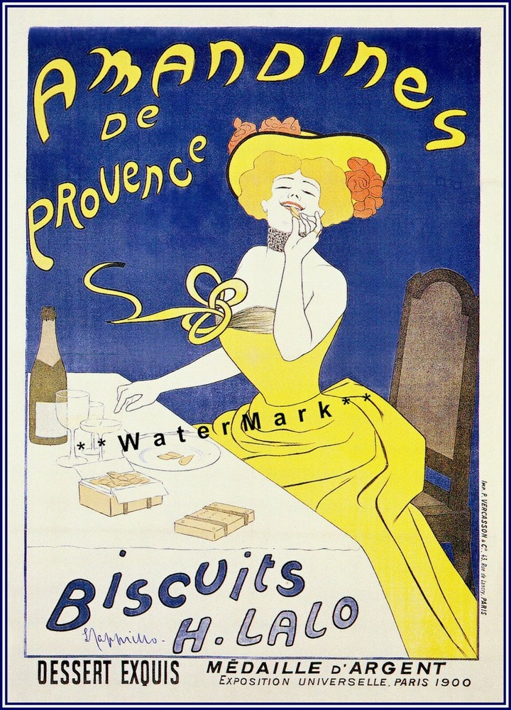 Amandines De Provence 1900 Vintage Poster Print Restored Retro Wall Art