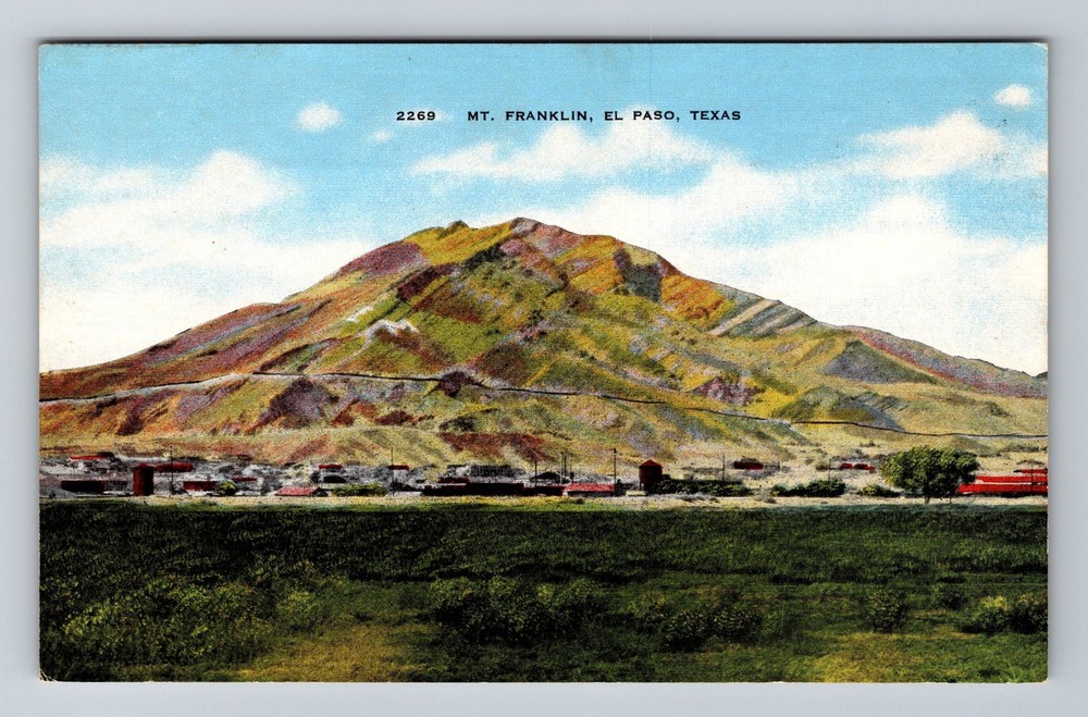 El Paso TX-Texas Mt Franklin Vintage Postcard Old Card View Souvenir Standard