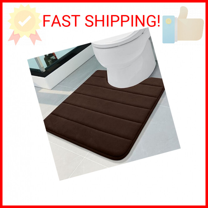 Buganda Memory Foam U-Shaped Non-Slip Absorbent Toilet Mat Rug