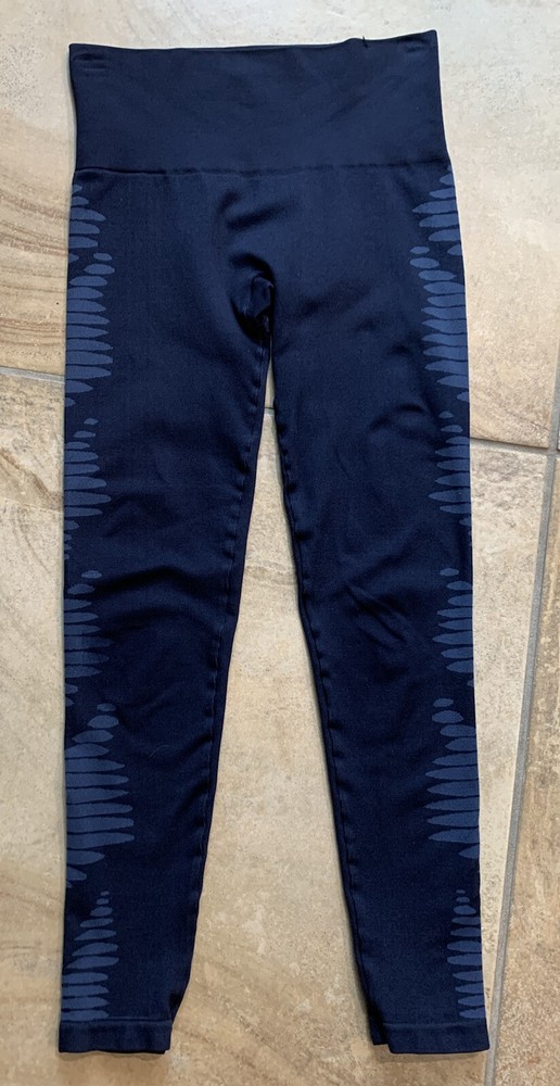 SPANX Seamless Cropped Leggings for Women in Blue Navy Print Small CC